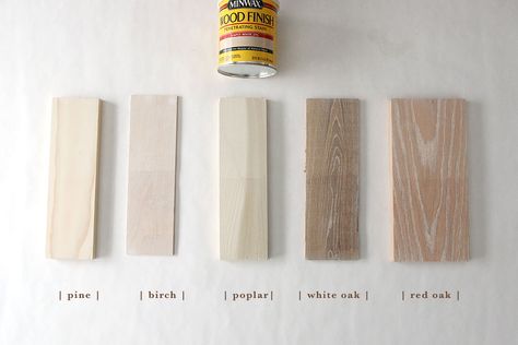 How 6 Different Stains Look On 5 Popular Types of Wood - Chris Loves Julia - Simply White is great! Design, Home Décor, Decoration, Weathered Oak Stain, Wood Stain Colors, Stain On Pine, Staining Wood, Wood Floors, Hardwood Floors