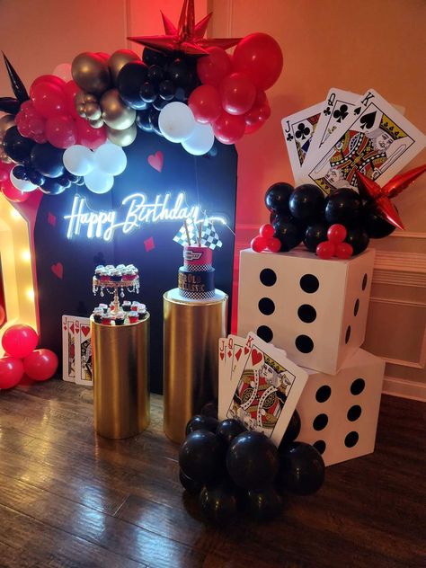 Instagram, Decoration, Las Vegas, Casino Theme Party Decorations, Casino Birthday Party, Casino Birthday Theme, Casino Birthday Ideas, Casino Party Decorations, Adult Party Ideas