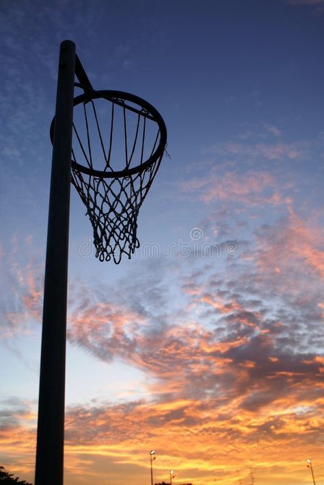 Netball net and sunset. A beautiful sunset in the background with a netball bask , #SPONSORED, #background, #netball, #basket, #beautiful, #Netball #ad