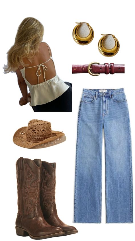 coastal cowgirl, cowboy hat, cowboy boots, cowgirl, outfit, cowgirl, aesthetic, straw hat, Djerf Avenue, red belt, gold jewelry Kendall Jenner Western Outfit, Costal Cowgirl Fits, Cowgirl Hats Aesthetic, Straw Cowboy Hat Outfit, Red Cowgirl Outfit, Boots Cowgirl Outfit, Red Cowgirl Boots Outfit, Cowgirl Aesthetic Outfit, Coastal Cowgirl Outfits