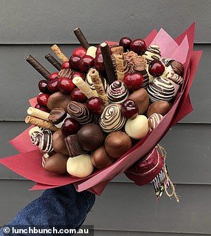Edible food bouquets: The best bunches you can pick up in Australia this Valentine's Day Brunch, Fruit, Desserts, Chocolates, Edible Fruit Arrangements, Edible Arrangements, Edible Bouquets, Edible Arrangements Diy, Fruit Bouquet Ideas