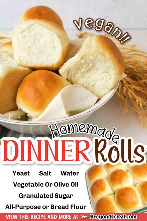 Made with just a few simple ingredients these vegan dinner rolls are fabulous and golden brown. You're going to love this easy bread recipe because it's made from scratch and simple. Biscuits, Snacks, Desserts, Gluten Free Dinner Rolls, Vegan Bread Rolls, No Yeast Dinner Rolls, Dairy Free Bread, Dairy Free Dinner, Vegan Bread