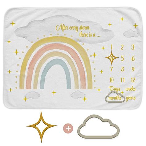 Ideas, Baby Month By Month, New Baby Products, Baby Monthly Milestones, Baby Growth Chart, Rainbow Baby, Baby Milestone Blanket, Bebe