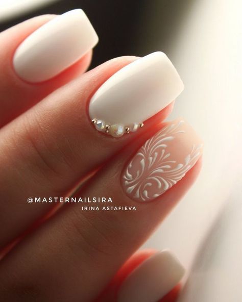 Nail Art Designs, Manicures, Nail Designs, Trendy Nails, Wedding Nail Art Design, Nail Art Wedding, Nailart, Prom Nails, Pretty Nails