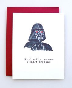Valentine's Day Card Darth Vader  funny valentine  by AvEHdesigns Valentino, Valentine's Day, Darth Vader, Funny Valentines Cards, Funny Valentine, Boyfriend Valentine, Valentines Cards, Valentines, Valentine's Day Quotes