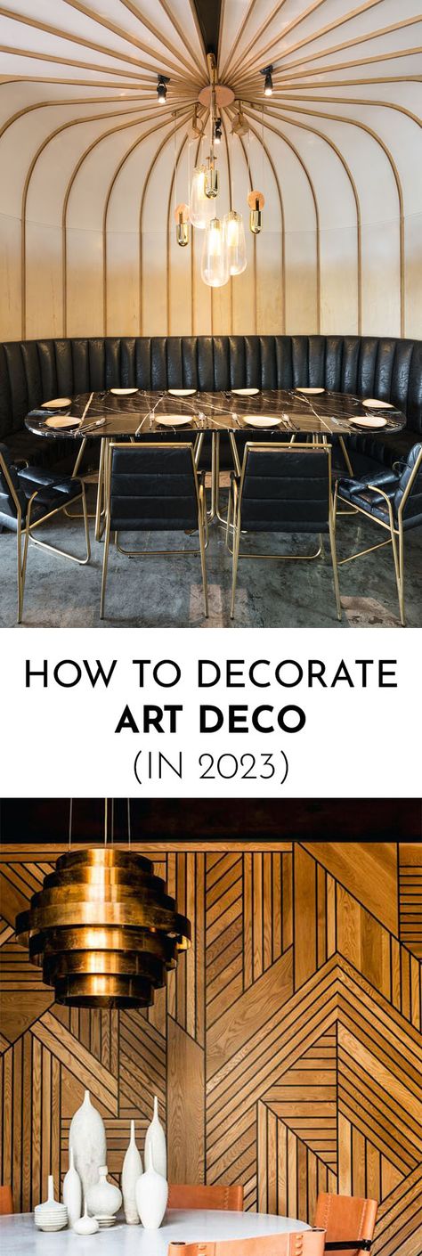 How to Decorate Art Deco - Posh Pennies Decoration, Ideas, Art Deco, Art Deco Wall Panelling, Art Deco Feature Wall, Modern Art Deco Living Room, Art Deco Living Room, Modern Art Deco Home, Art Deco Home Bar