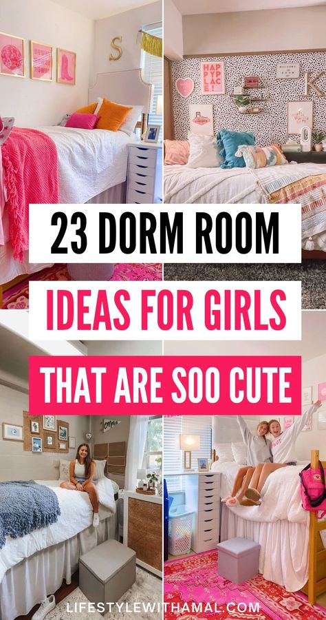 If you're looking for dorm room ideas, you need to see these dorm room ideas for girls college! They're trendy and will make you super excited to decorate your room! dorm room ideas for girls pink | dorm room ideas for girls boho | preppy dorm room ideas College Dorms, College Dorm Rooms, Dorm Room Ideas For Girls, Dorm Room Essentials, Dorm Room Themes, College Dorm Room Inspiration, College Dorm Room Decor, Girls College Dorm Room Ideas, Girls Dorm Room Decorations