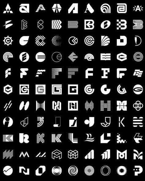 🤯 A small selection of the 306 letter logos from the book Letters As Symbols. The book was edited by myself and is a project in… Logos, Web Design, Logo Design Collection, Logo Design Creative, Logo Design Examples, Font Design Logo, Logo Design Inspiration, Logo Design Inspiration Creative, Text Logo Design