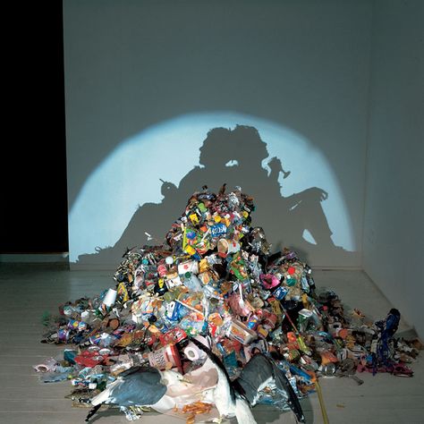 "Dirty White Trash (With Gulls), Tim Noble and Sue Webster, trash sculpture, 1997 Posted by /u/OpenWaterRescue to /r/art Art, Art Photography, Light And Shadow, Shadow, Illusions, Shadow Art, Art Design, Illusion, Artsy