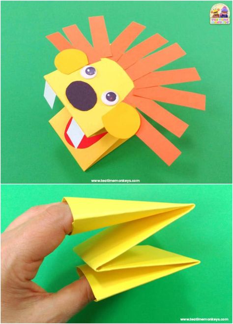 Origami, Crafts, Puppet Crafts, Puppet Making, Puppets Diy, Puppets For Kids, Paper Puppets, Crafts For Kids, Paper Crafts For Kids