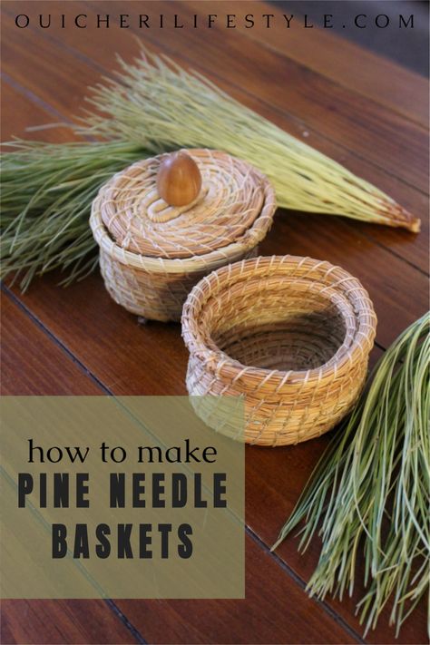 Crochet, Diy, Patchwork, Pine Needle Baskets, Handmade Baskets Weaving, Basket Weaving Diy, Pine Needle Crafts, Diy Weaving, Making Baskets