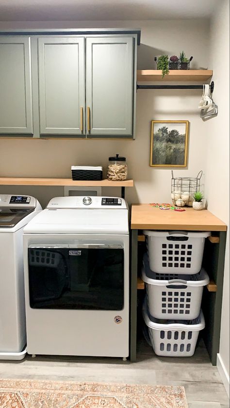 Laundry Room Ideas Small Space, Laundry Room Organization Shelves, Laundry Room Ideas Garage, Laundry Room Storage Shelves, Laundry Room With Storage, Laundry Room Shelves, Laundry Room Closet, Laundry Room Storage Cabinet, Laundry Room Organization Storage