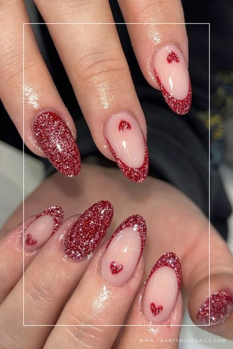 red glitter nails for valentines day Valentino, Inspiration, Pink, Nail Art Designs, Design, Red Glitter Nails, Nail Designs Valentines, Red Nails Glitter, Valentines Nail Art Designs