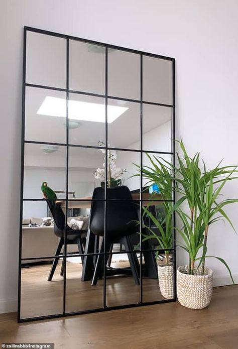 The budget-friendly trick for creating a stunning provincial mirror wall with buys from the $2 shop Ikea, Home Décor, Home, Mirrors In Living Room, Mirrored Wall Living Room, Modern Mirror Wall Living Room, Mirrored Wall Ideas, Apartment Decor, Interior Decorating