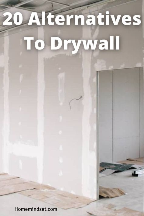 Want to know the alternatives to drywall? In this complete guide, well give you the top 20 list plus so much more. Architecture, Garages, Drywall, Interior, Drywall Finishing, Alternatives To Drywall, Drywall Alternatives, Finishing Basement Walls, Drywall Ceiling