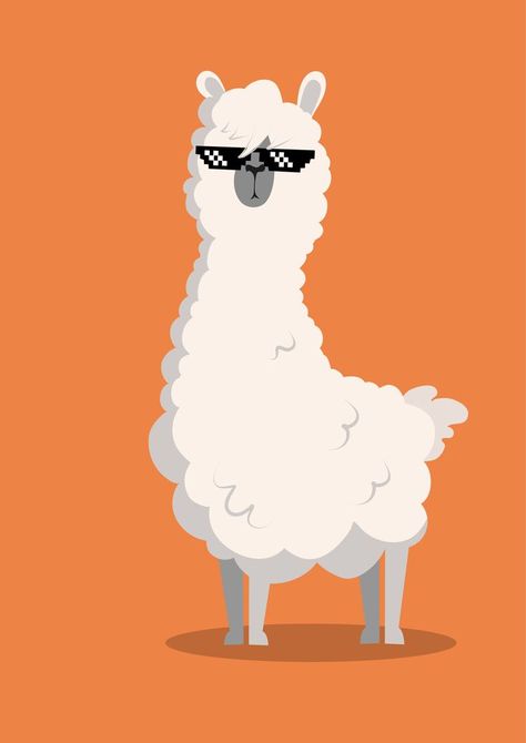 alpaca with sunglasses Rare Animals, Baby Goats, Animation, Art, Design, Draw, Cartoon, Drawings, Tekenen