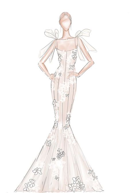Outfits, Haute Couture, Fashion Models, Fashion Sketches Dresses, Dress Sketches, Dress Illustration, Fashion Illustration Dresses, Fashion Drawing Dresses, Vintage Fashion Sketches
