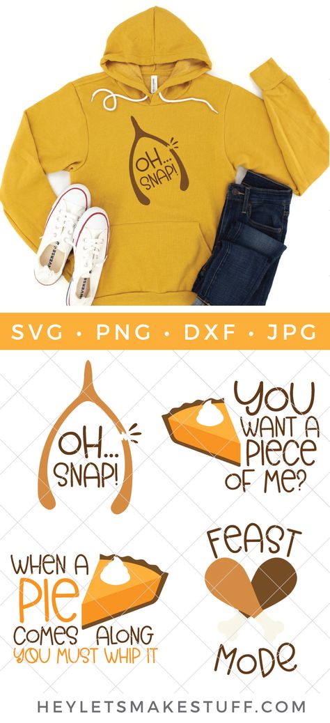 Oh snap, it's turkey time! Grab these funny Thanksgiving SVG files and use them to whip up a shirt, tote, or coffee mug to add a little humor to your Turkey Day! Humour, Thanksgiving Crafts, Art, Crafts, Cricket, Halloween, Thanksgiving, Diy Thanksgiving, Thanksgiving Tshirt Ideas