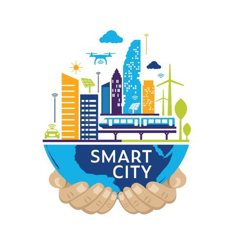 Smart city, Modern city, Concept Design Vector illustration. Smart city, Modern #Sponsored , #Ad, #SPONSORED, #city, #Vector, #illustration, #Modern Art, Urban, Design, City Logos Design, Concept Design, Powerpoint, Education Design, City Logo, City Vector