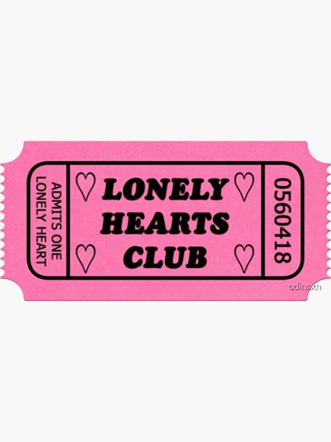 "lonely hearts club" Sticker by odinsxn | Redbubble