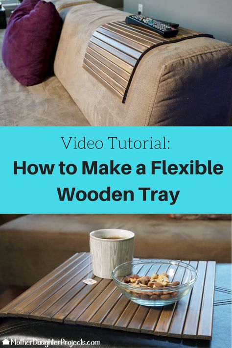 Video tutorial on how to make this easy foldable wood tray. Great to make a solid surface for a coffee table or sofa! Diy, Crafts, Wooden Tray, Diy Chair, Diy Woodworking, Diy Wood Projects, Wood Projects For Beginners, Woodworking Projects Diy, Wooden Diy