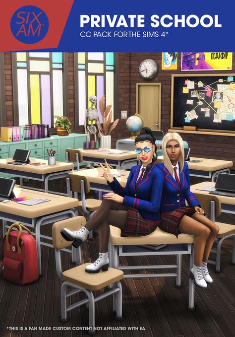 Announcement: Private School (CC Pack for The Sims 4) | SIXAM CC on Patreon Sims 4 Cc Phone Background, Sims 4 Cc Gymnastics Equipment, Sims 4 Transportation Cc, Sims 4 Elementary School Cc, Get To Work Sims 4 Cc, Sims 4 Classroom Cc, Sims Cc Gameplay, Sims 4 Dorm Room Cc, Sims 4 Mod Pack