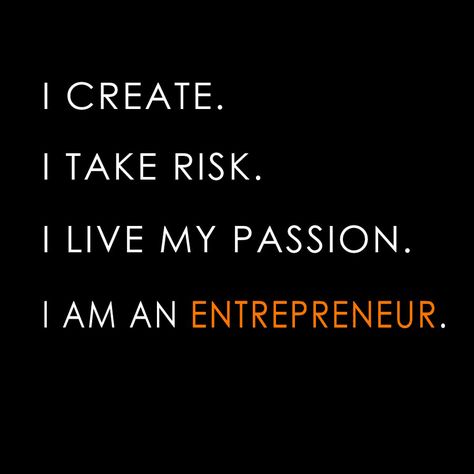 I create. I take risk. I live my passion. I am an entrepreneur. #Quote NOTE: We are looking for student #entrepreneurs who use our platform! Tweet us on our Twitter by clicking the picture! #Entrepreneur #StartupLife Inbound Marketing, Motivation, Business Quotes, Entrepreneur Quotes Mindset, Entrepreneur Quotes Women, Entrepreneurial Quotes, Business Motivational Quotes, Entrepreneur Quotes, Entrepreneurship Quotes