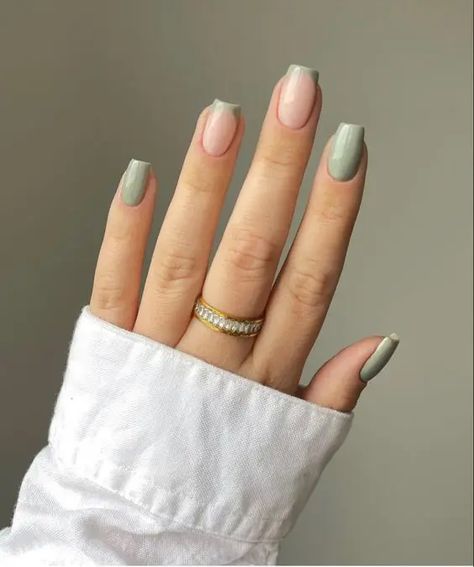 45+ Sage Green Nails To Try This Month | Sage Green Nails Designs For Inspo Haar, Ongles, Trendy Nails, Pretty Nails, Plain Nails, Trendy, Kuku, Nails Inspiration, Cute Acrylic Nails