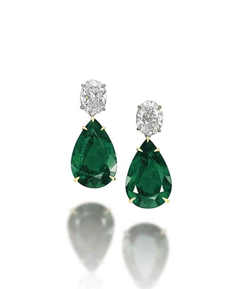A pair of emerald and diamond earrings, by Chatila #christiesjewels Bracelets, Emerald Earrings, Emerald Jewelry, Fine Jewellery Earrings, Diamond Earrings Studs, Diamond Earrings, Diamond Earing, Jewelry Earrings, Jewelery