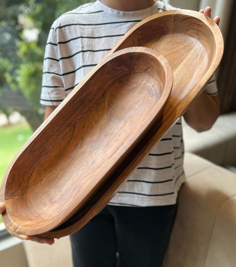 Oval wooden serving bowls Decorative Bowls, Design, Wooden Bowls Decor Ideas, Wooden Bowls Decor, Wooden Bowls, Wood Bowls, Wooden Fruit Bowl, Carved Wooden Bowl, Hand Carved Wooden Bowls