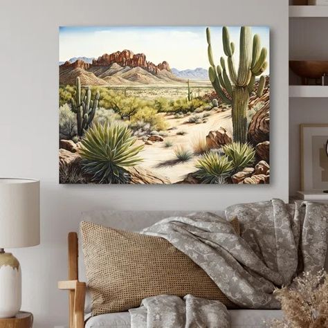 Desert Canyon Wall Canvas - Wayfair Canada Design, Ink, Art, Printed, Cactus, Nature, Beautiful, Flores, Beautiful Pictures