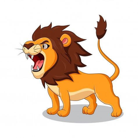 León de dibujos animados rugiendo Vector... | Premium Vector #Freepik #vector #dibujos-animados #animal #leon #ilustracion Leon, Lions, Animal Heads, Animales, Cartoon Lion, Animais, Lion Cartoon Drawing, Lion Vector, Cute Lion