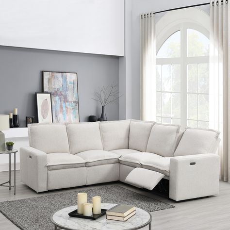 Features: Adjustable Power Recline: The power reclining mechanism lets you find your ideal position with ease, providing personalized comfort for everyone. Design, Power Reclining Sectional Sofa, Sectional Sofa With Recliner, Reclining Sectional, Reclining Sofa, Power Reclining Sofa, Sectional Sofa Couch, Recliner, Sectional Sofa