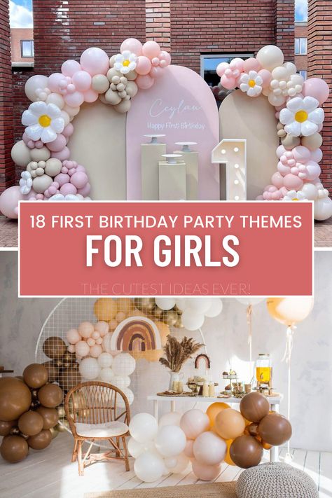 Explore the most enchanting 1st birthday party themes for little girls! From whimsical unicorns to adorable woodland creatures, this collection is sure to steal your heart. Discover endless inspiration for creating magical memories that will be cherished forever. #FirstBirthdayParty #GirlBirthdayThemes #PartyIdeas Halle, 1st Birthday Party For Girls, First Birthday Theme Girl, First Birthday Party Themes, First Birthday Parties, 1st Birthday Girl Party Ideas, Baby Birthday Party Theme, First Birthday Party Decorations, 1st Birthday Themes Girl