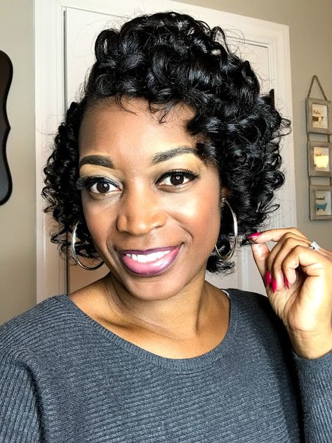 Flexi rod set on relaxed hair (purple rollers). Use the by L. Jones Products Miracle Potion no9 to add shine! Hair Styles, Hairstyle, Curly Hair Styles Naturally, Natural Hair Styles, Wavy Bob Hairstyles, Curly Bob Hairstyles, Curly Hair Styles, Relaxed Hair Care, Medium Bob Hairstyles