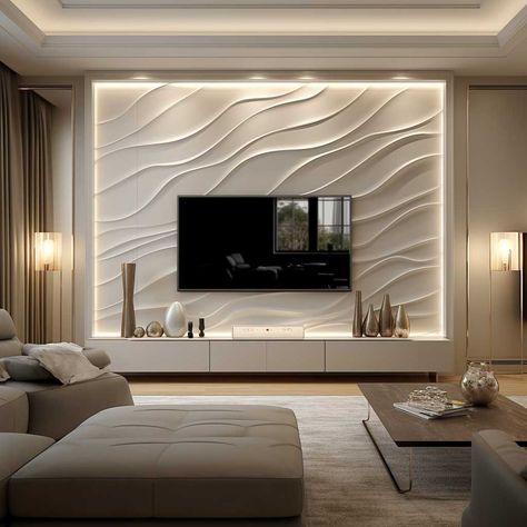 Interior, Tv Wall Design Modern Luxury, Tv Wall Panel Design Modern Living, Wall Tv Unit Design, Modern Tv Wall, Tv Wall Design, Tv Unit Design Modern, Tv Wall Design Luxury, Lcd Wall Design