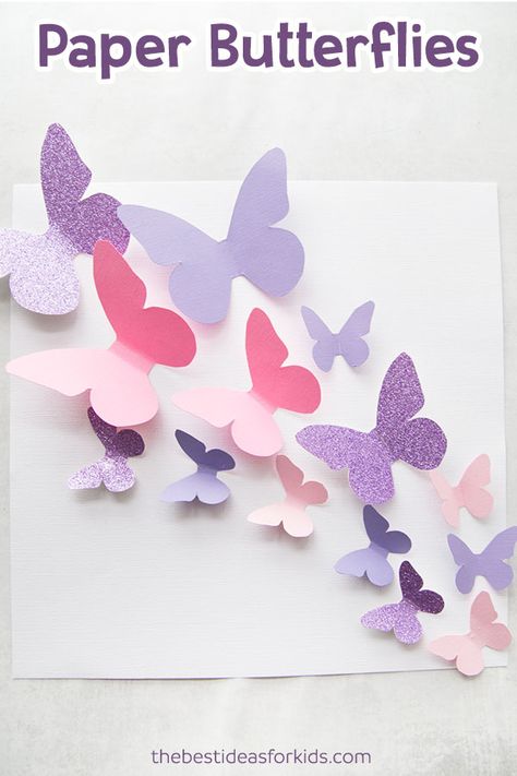 Get this free butterfly template to make a beautiful butterfly display! This paper butterfly craft is so fun to make! Paper Butterfly, Paper Butterfly Wall Art, Paper Butterfly DIY, Paper Butterfly Template, Butterfly Template Printable. #bestideasforkids #spring #butterfly #kidscraft #craft #diy  via @bestideaskids Paper Crafts, Diy, Quilling, Origami, Pre K, Crafts, Paper Butterfly Crafts, Diy Paper Butterfly, Paper Butterflies