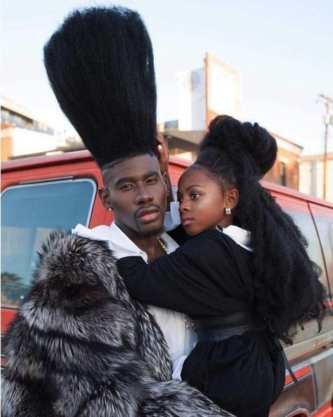 Father-Daughter-Relationship-Big-Hair-Jaxyn-Benny-Harlem Long Hair Styles, Big Hair, Benny Harlem, Afro, Dark Skin Women, Haar, Afro Hairstyles, Dark Skin, Hair Cuts