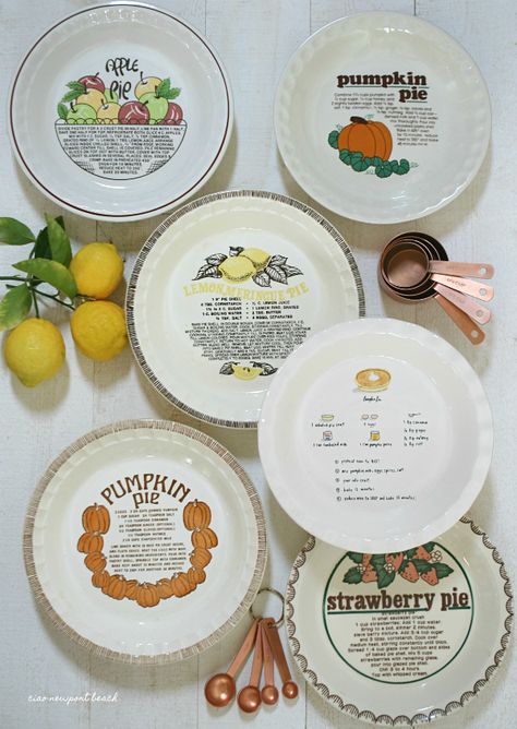 Collecting vintage pie plates is something I fell into quite by accident. I picked up a few here or there for special projects like a Thanksgiving story or special recipe I had to share, and now I just think they’re so cute! Special Recipes, Pie, Ideas, Pie Recipes, Pie Dish, Vintage Recipes, Pie Plate, Plates, Vintage Tableware