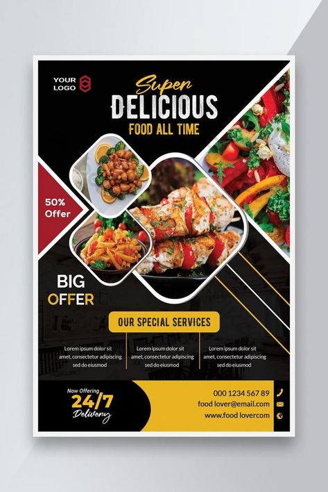 Super Delicious Resturant Food Flyer Design#pikbest# Menu Design, Banners, Design, Food Menu Design, Menu Flyer, Restaurant Flyer, Menu Restaurant, Food Web Design, Food Poster Design