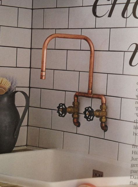 Galvanized piping faucet diy - would be great for a laundry sink but with place pipe! Description from pinterest.com. I searched for this on bing.com/images Interior, Design, Dekorasyon, Bad, Modern, Douche, Raf, Interieur, Kamar Mandi