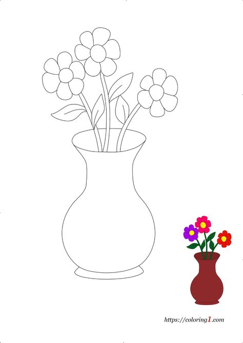 Flower Vase Coloring Pages - 2 Free Coloring Sheets (2021) Floral, Colouring Pages, Flower Coloring Pages, Flower Drawing For Kids, Free Printable Coloring Pages, Coloring Pages, Free Coloring Sheets, Simple Flower Drawing, Simple Doodles