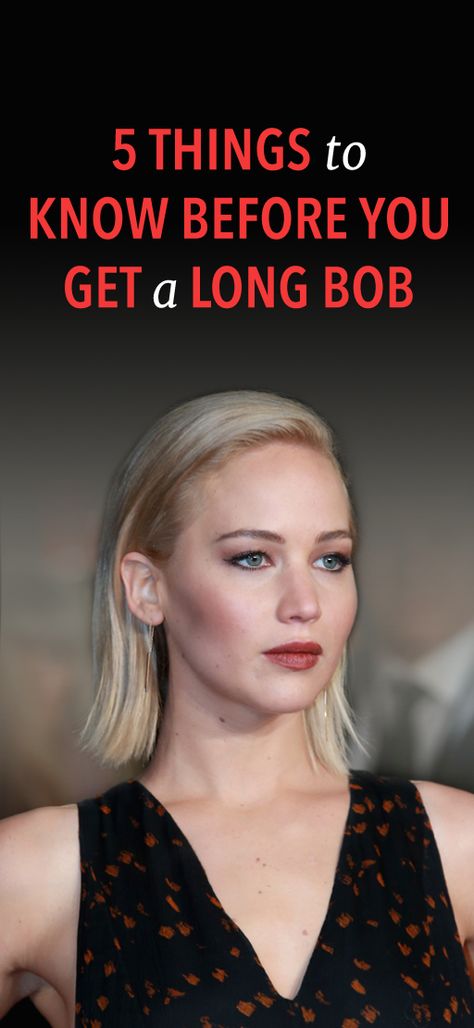 5 things you need to know before getting a long bob Long Bobs, Jennifer Lawrence, Bobs For Thin Hair, How To Style Bob, Long Bob Thin Hair, Thick Hair Long Bob, Thick Bob Haircut, Thick Short Hair, Long To Short Hair