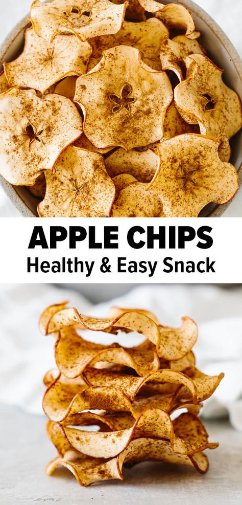 Snacks, Dessert, Desserts, Cinnamon Apple Chips Baked, Apple Chips Baked, Cinnamon Apple Chips, Apple Chips Recipe, Healthy Apple Chips, Apple Chips