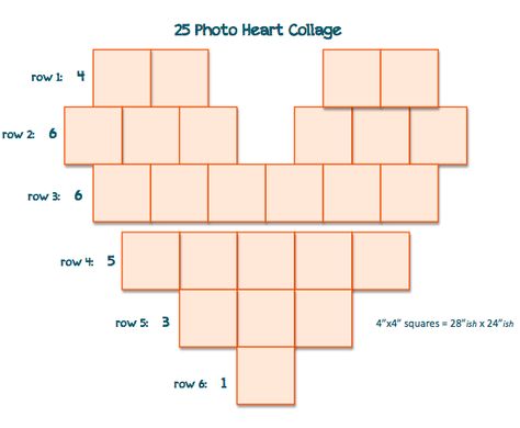 25 Photo Heart Collage -- I didn't see simple templates after a quick search so I created a couple of them. Hope this is helpful to others as well. ~m.