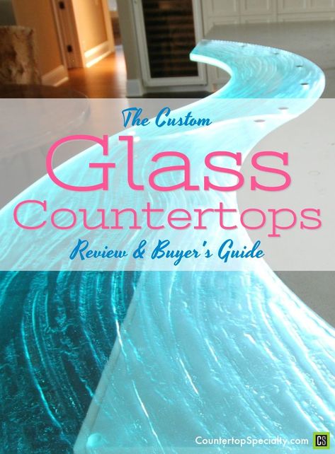 Glass countertops review. Super comprehensive and detailed. I never knew glass was so versatile with so many design options. Cool! Scores, Design, Porches, Decks, Glass Countertops, Countertop Materials, Recycled Glass Countertops, Countertops, Kitchen Countertops
