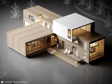 CGI - PRIVATE HOUSE on Behance Architecture, Concept Models Architecture, Architecture Model House, Architecture Model Making, Concept Architecture, Building Design, Architecture Design Concept, Architecture Model, Architecture House Design