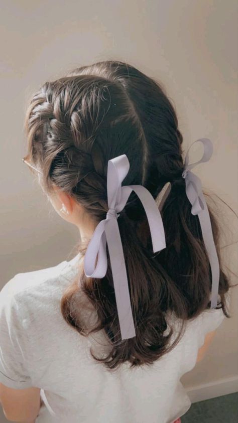 Braided Hairstyles, Pigtail Braids, Two French Braids, French Braid Pigtails, Hairstyles With Ribbon, French Braided Hairstyles, Hair Ribbons, Ribbon Hairstyle, Ribbon Braids