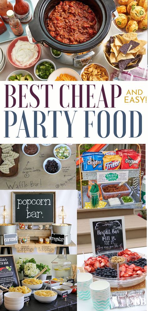 Party Food On A Budget, Party Food Appetizers, Appetizers For Party, Party Food Buffet, Inexpensive Party Food, Party Food Platters, Party Food Bars, Cheap Party Food, Easy Party Food