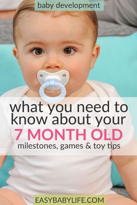 The curious little 7-month-old. Here's a great guide to 7-month-old baby development milestones, tips on games to play and toy tips for 7-month-old babies. 7-month-old baby activities, things to do with a 7-month-old baby, 7-month-old baby tips. #baby Activity For 7 Month Old Baby, 7 Month Old Milestones, 7 Month Old Activities, 7 Month Baby Milestones, 7 Month Old Baby Activities, 7 Month Milestones, Baby Development Chart, Stages Of Baby Development, Baby Milestone Chart